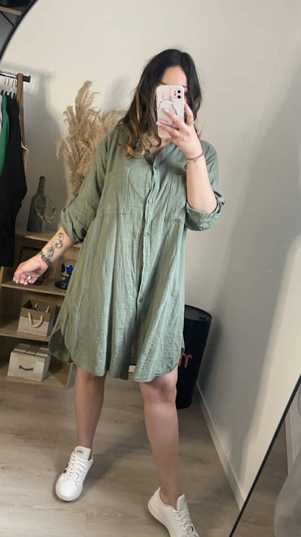 Robe chemise gaze de coton Éline – Image 3