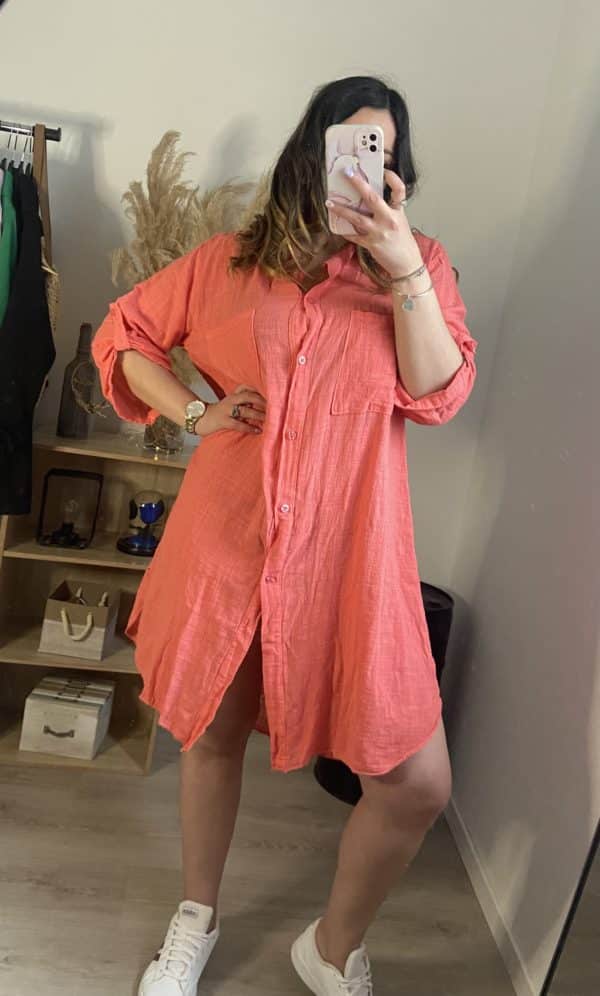 Robe chemise gaze de coton Éline – Image 5